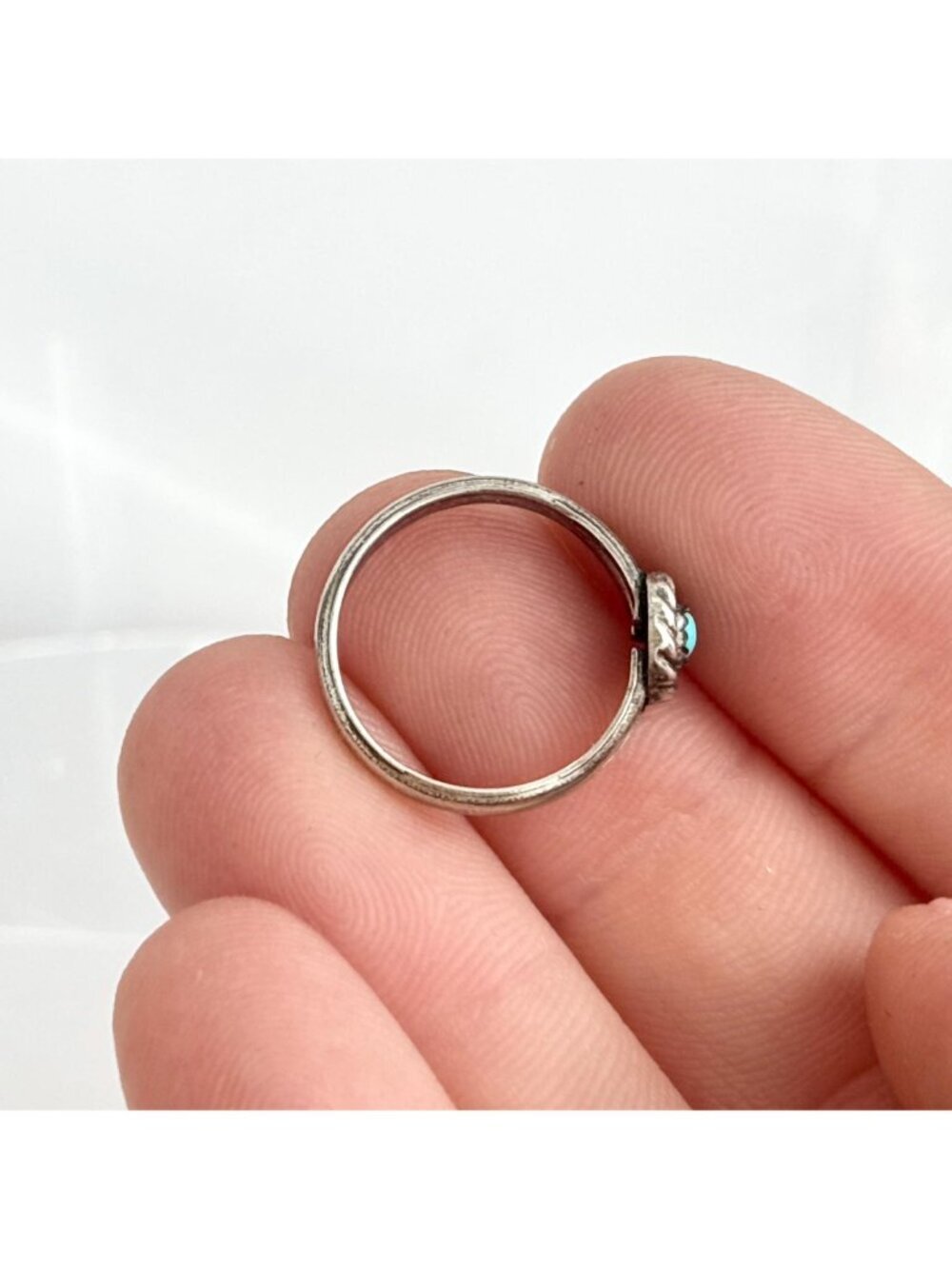 Sleeping Beauty Turquoise Southwest Style Sterling Silver 925 Vintage Ring - Picture 8 of 13